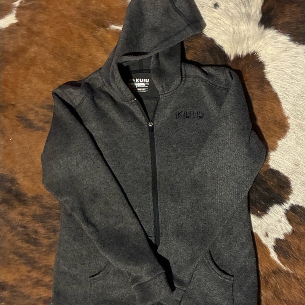 KUIU Youth Charcoal Full-Zip Base Camp Hoodie